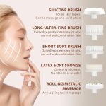 Facial Cleansing Brush | Face Scrubber Exfoliator Wash Cleansing Exfoliating Powered Electric Brushes Spin Cleanser Cleaning Scrub Oily Mixed Normal Dry Skin Including 7 Heads (Opal) - Image 3